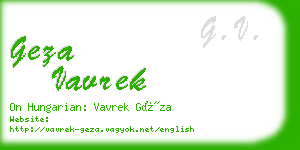 geza vavrek business card